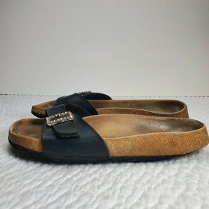 Betula by Birkenstock Women’s Leo Birko-Flor Sandals Size 39 = 8 Black  3 Buckle